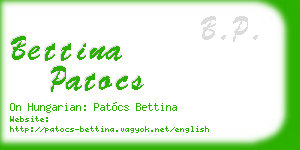 bettina patocs business card